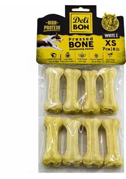 Pres Kemik 7 cm XS Boy 8'li Paket Beyaz