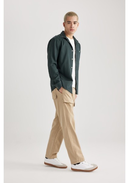 Gabardin Pantolon Rustik Loose Fit Cepli Düz Paça B8565AX23WN