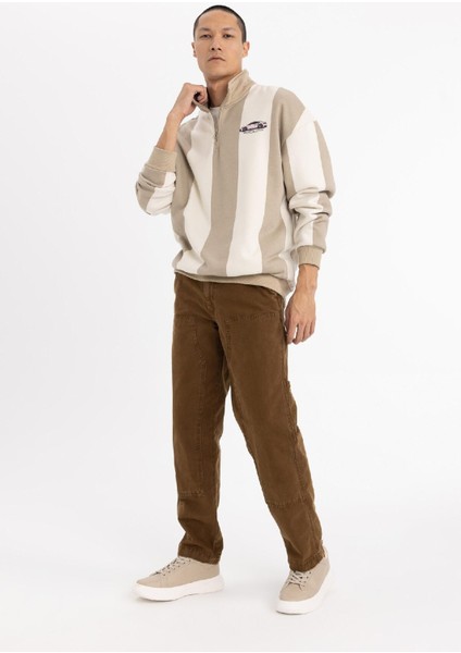 Gabardin Pantolon Wide Leg Düz Paça Cepli B9365AX23WN