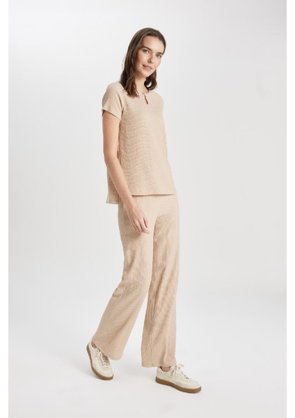 Bürümcük Pantolon Wide Leg Geniş Bol Paça Esnek Belli C0200AX24SP