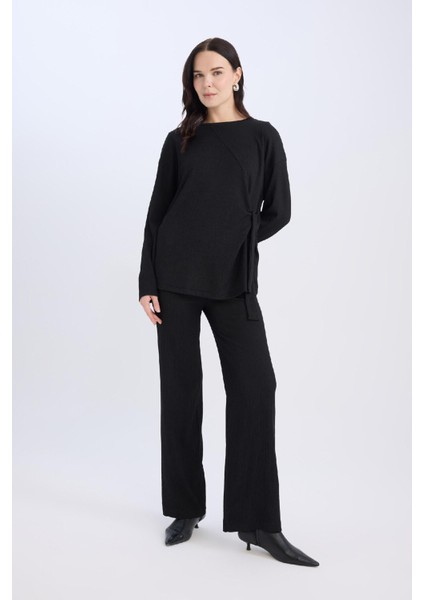 Bürümcük Pantolon Wide Leg Geniş Bol Paça Esnek Belli C0200AX25SP
