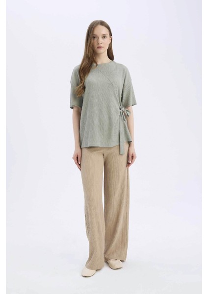 Bürümcük Pantolon Wide Leg Geniş Bol Paça Esnek Belli C0200AX25SP