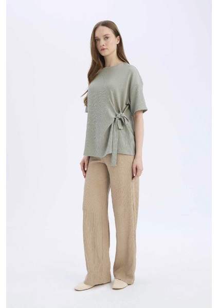 Bürümcük Pantolon Wide Leg Geniş Bol Paça Esnek Belli C0200AX25SP