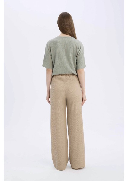 Bürümcük Pantolon Wide Leg Geniş Bol Paça Esnek Belli C0200AX25SP