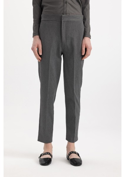 Klasik Chino Kumaş Pantolon Normal Bel Basic Düz Cepli Bilek Boy C1429AX24SP