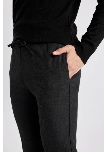 Yün Görünümlü Jogger Pantolon Cepli Düz Paça C1474AX23WN