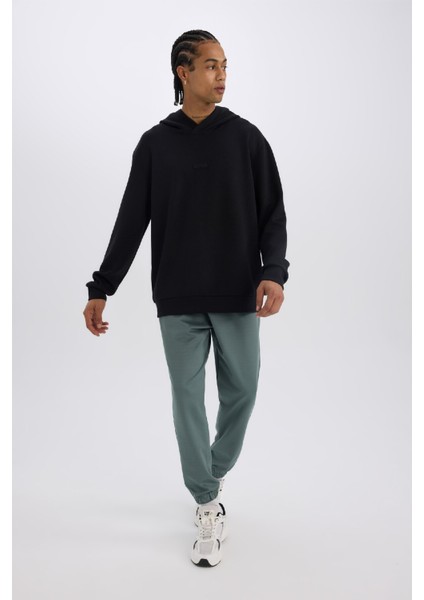Fit Sporcu Jogger Eşofman Altı Standart Fit Basic Düz Cepli Beli Paçası Lastikli D3742AX24WN