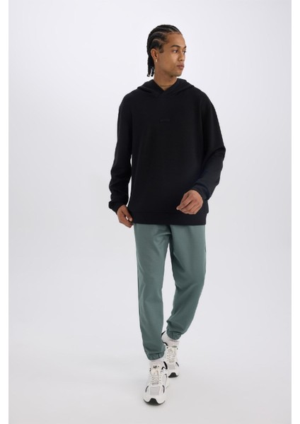 Fit Sporcu Jogger Eşofman Altı Standart Fit Basic Düz Cepli Beli Paçası Lastikli D3742AX24WN
