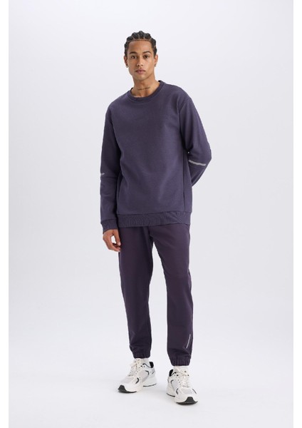 Fit Sporcu Jogger Eşofman Altı Standart Fit Basic Düz Cepli Beli Paçası Lastikli D3742AX24WN