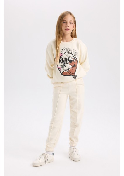 Kız Çocuk Beli Paçası Lastikli Basic Düz Jogger Eşofman Altı D3201A824WN