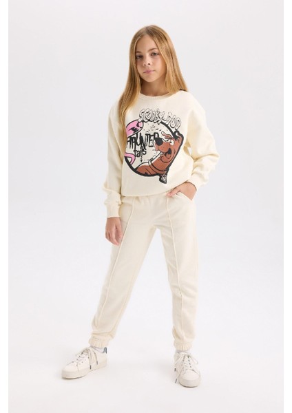 Kız Çocuk Beli Paçası Lastikli Basic Düz Jogger Eşofman Altı D3201A824WN