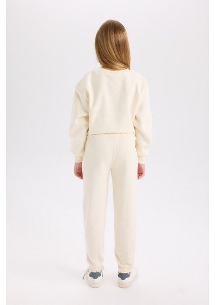 Kız Çocuk Beli Paçası Lastikli Basic Düz Jogger Eşofman Altı D3201A824WN