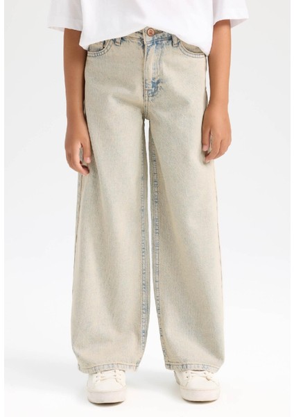 Kız Çocuk Wide Leg Geniş Bol Paça Cepli Pantolon D3720A824WN