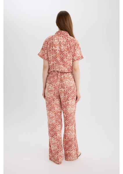 Regular Fit Geniş Bol Paça Desenli Pantolon D4631AX25SP