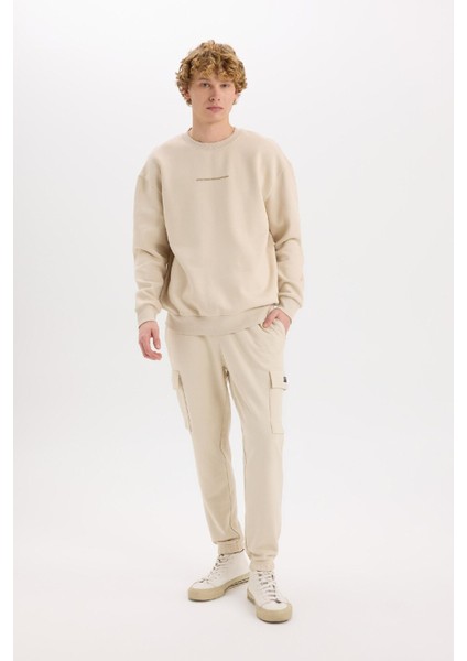 Regular Fit Jogger Eşofman Altı Basic Düz Kargo Cepli Lastikli Paça D5252AX25SP