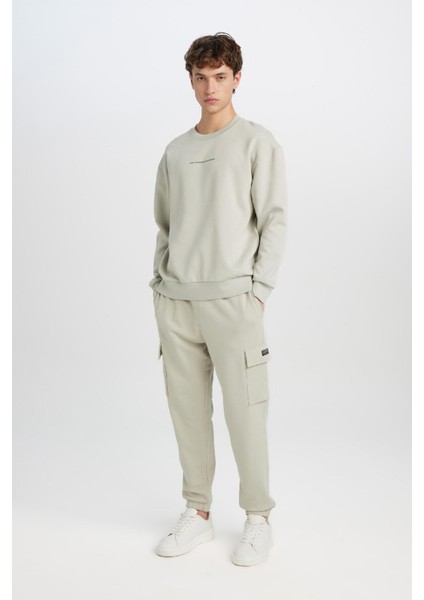 Regular Fit Jogger Eşofman Altı Basic Düz Kargo Cepli Lastikli Paça D5252AX25SP