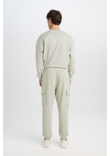 Regular Fit Jogger Eşofman Altı Basic Düz Kargo Cepli Lastikli Paça D5252AX25SP