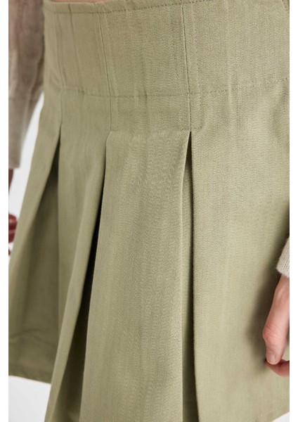 Coool Piliseli Normal Bel Basic Düz Gabardin Mini Etek indirimleri