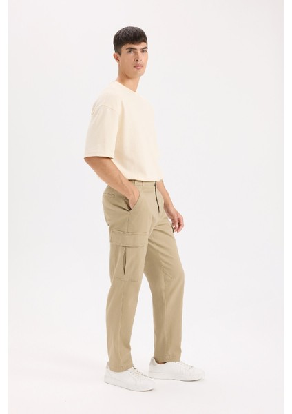 Relax Fit Rahat Kesim Yazlık Pantolon Kargo Cepli Düz Paça D5967AX25SP