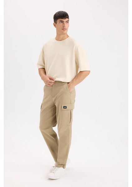 Relax Fit Rahat Kesim Yazlık Pantolon Kargo Cepli Düz Paça D5967AX25SP