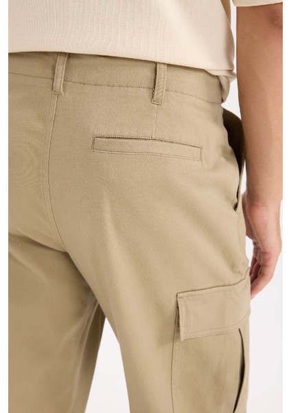 Relax Fit Rahat Kesim Yazlık Pantolon Kargo Cepli Düz Paça D5967AX25SP