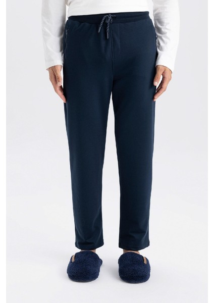 Lacivert Eşofman Altı Slim Fit Dar Kesim Fermuarlı Basic Düz Paça D6091AX24AU