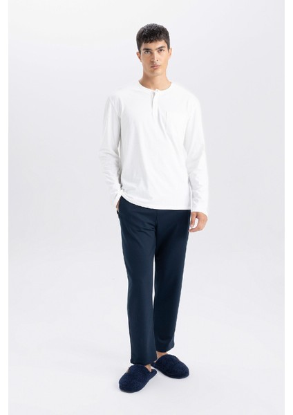 Lacivert Eşofman Altı Slim Fit Dar Kesim Fermuarlı Basic Düz Paça D6091AX24AU