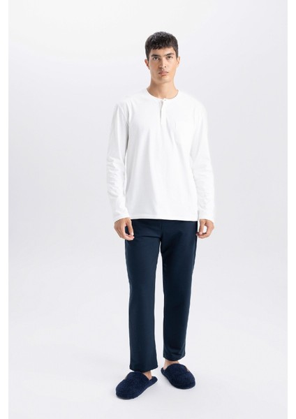 Lacivert Eşofman Altı Slim Fit Dar Kesim Fermuarlı Basic Düz Paça D6091AX24AU