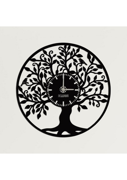 Yaşam Ağacı Metal Duvar Saati Metal