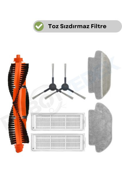Robot Yedek Xiaomi Viomi V2 Pro Robot Süpürge Yenileme Seti - Fırça, Filtre, Mop