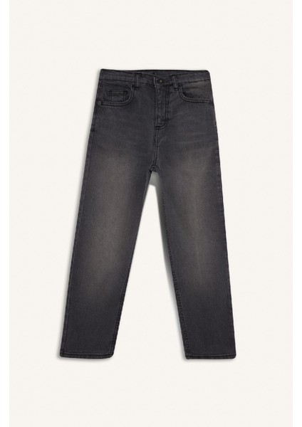 Erkek Çocuk Loose Fit Düz Paça Basic Düz Jean Pantolon D6489A825SM