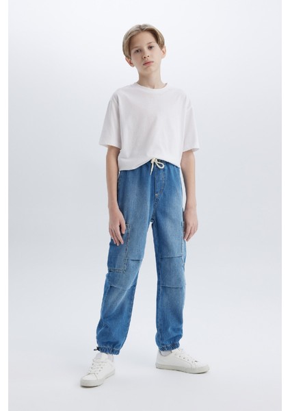 Erkek Çocuk Paraşüt Jean Pantolon D6648A825SP