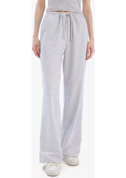 Straight Fit Beli Lastikli Eşofman Altı Uzun Boy Cepli Basic Düz D6667AX25SP