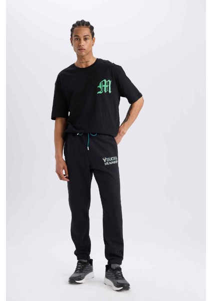 Fit NBA Milwaukee Bucks Kalın Sporcu Jogger Eşofman Altı Standart Fit Cepli Beli Bağcıklı Lastikli Paça D6692AX25SP