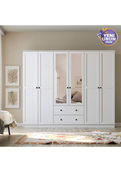 Side 6 Kapak 2 Çekmece Aynalı Gardırop
