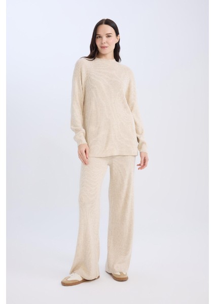 Triko Pantolon Regular Fit Basic Düz Beli Lastikli Düz Paça D6912AX24WN