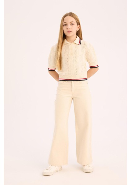 Kız Çocuk Wide Leg Geniş Paça Pamuklu Trousers D7098A825SM