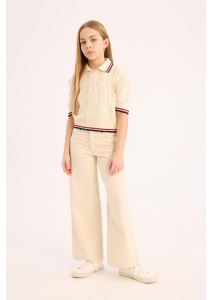 Kız Çocuk Wide Leg Geniş Paça Pamuklu Trousers D7098A825SM