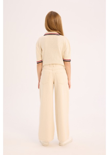 Kız Çocuk Wide Leg Geniş Paça Pamuklu Trousers D7098A825SM