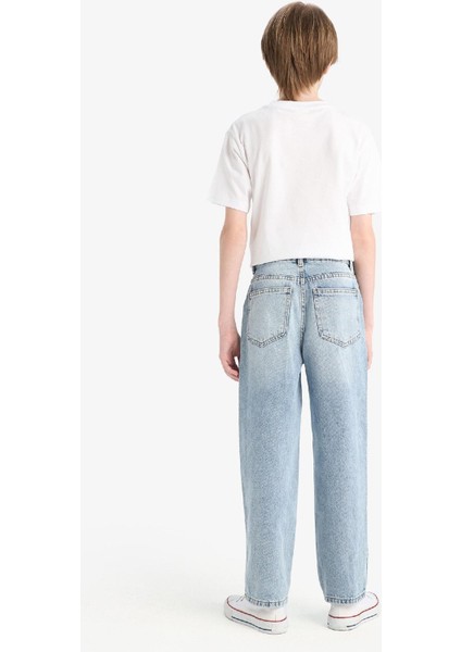 Erkek Çocuk Loose Fit Düz Paça Jean Pantolon D7209A825SP