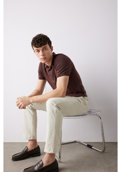 Regular Fit Normal Kesim Yazlık Düz Paça Chino Kanvas Pantolon D7349AX25SP