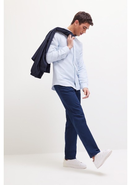 Regular Fit Normal Kesim Yazlık Düz Paça Chino Kanvas Pantolon D7349AX25SP