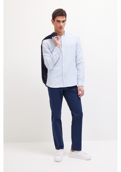 Regular Fit Normal Kesim Yazlık Düz Paça Chino Kanvas Pantolon D7349AX25SP