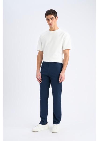 Regular Fit Normal Kesim Yazlık Düz Paça Chino Kanvas Pantolon D7349AX25SP