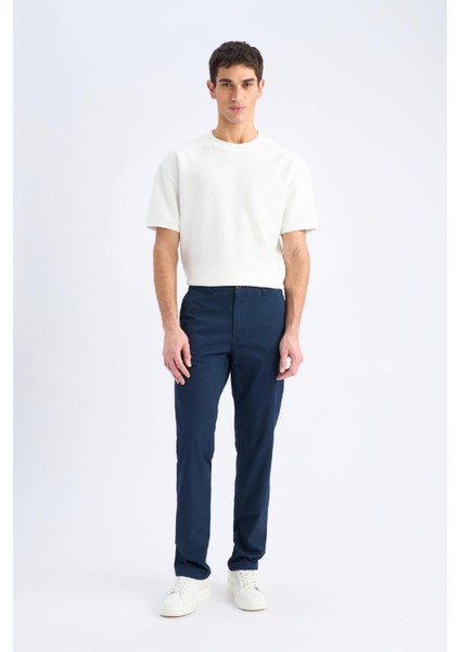 Regular Fit Normal Kesim Yazlık Düz Paça Chino Kanvas Pantolon D7349AX25SP