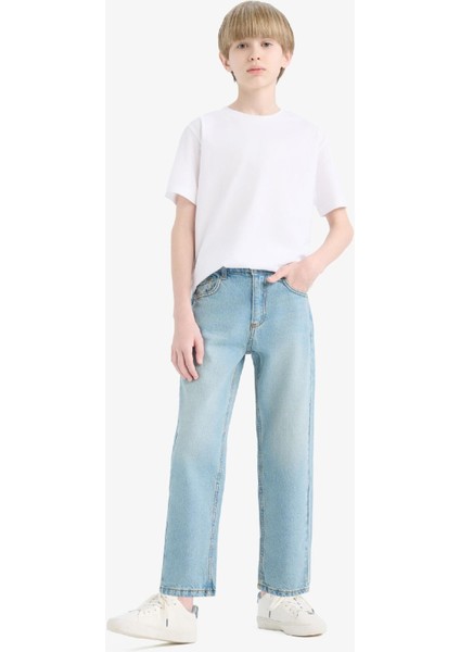 Erkek Çocuk Straight Fit Düz Paça Jean Pantolon D9012A825SM