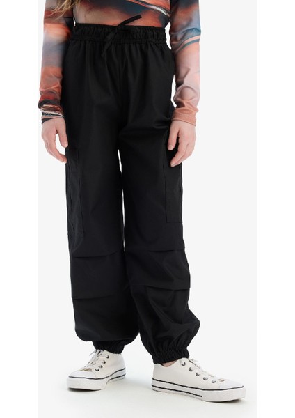 Kız Çocuk Paraşüt Kargo Jogger Paça Pamuklu Pantolon D7607A825SM