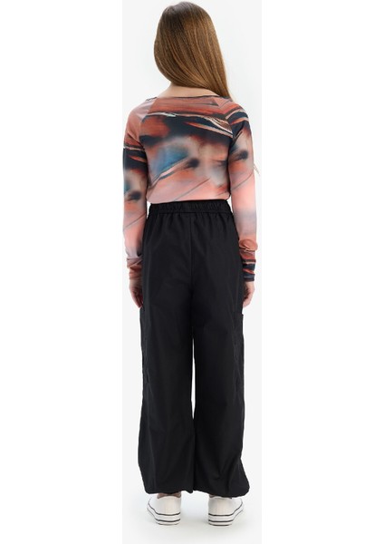 Kız Çocuk Paraşüt Kargo Jogger Paça Pamuklu Pantolon D7607A825SM