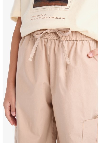 Kız Çocuk Paraşüt Kargo Jogger Paça Pamuklu Pantolon D7607A825SM