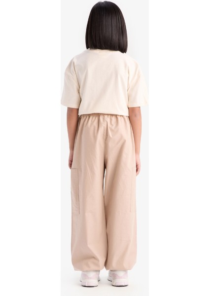 Kız Çocuk Paraşüt Kargo Jogger Paça Pamuklu Pantolon D7607A825SM